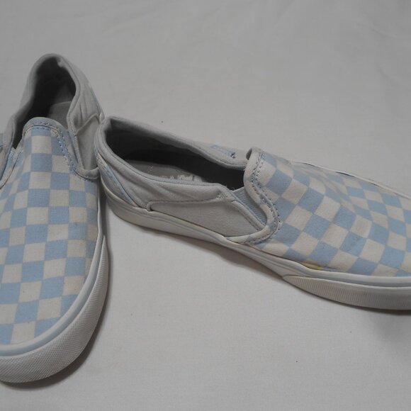 OFFICIAL CLASSIC VANS SLIP-ON SNEAKERS SHOES SIZE 6 1/2 BLUE CHECKERBOARD π π© - Picture 6 of 9